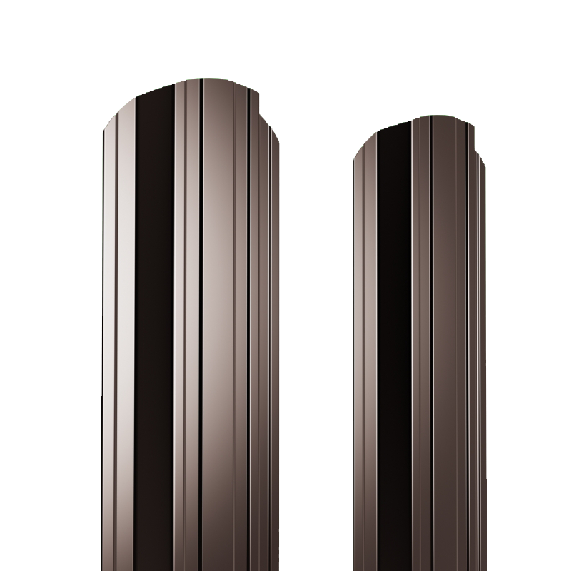 Штакетник металлический 125 мм П-образный 2000 мм фигурный ДВС PE 0,4 мм RAL8017