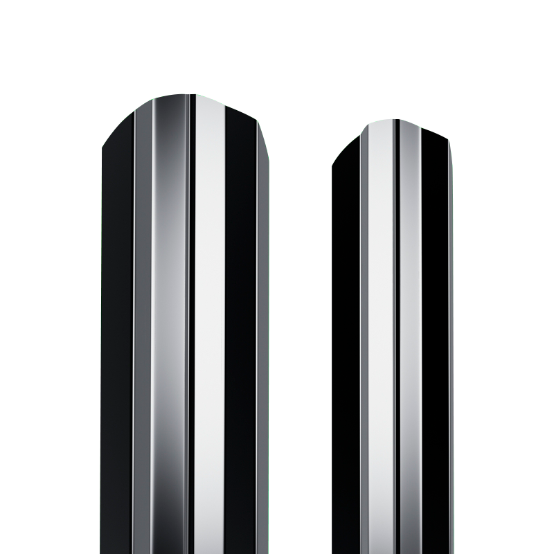 Штакетник металлический 100 мм М-образный 1800 мм фигурный ДВС PE 0,45 мм RAL7024