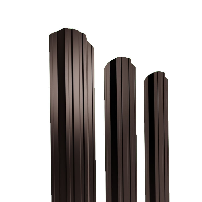 Штакетник металлический 105 мм П-образный Slim 1800 мм фигурный PE 0,4 мм RAL8017